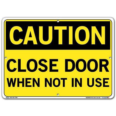 Vestil Aluminum Sign, 10-1/2" H, 14-1/2" W, Aluminum, Rectangle, English, SI-C-66-C-AL-063 SI-C-66-C-AL-063